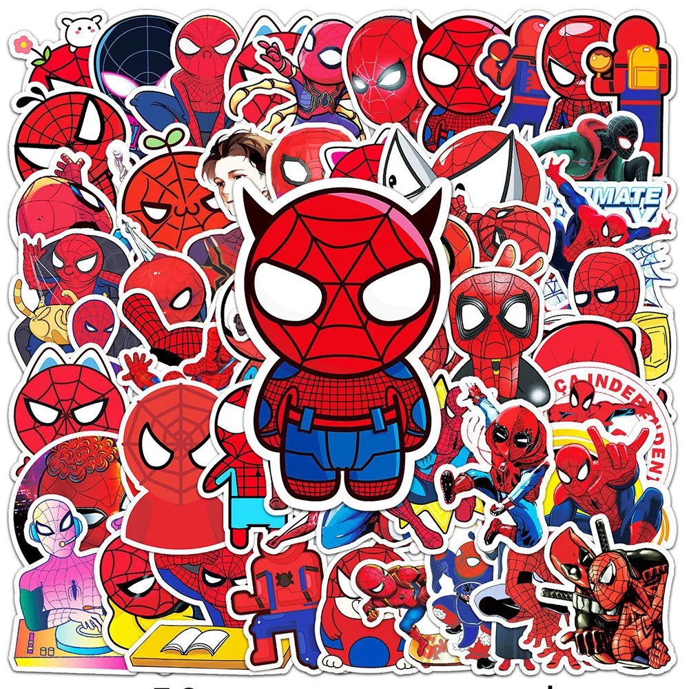 10/30/57pcs Anime Cartoon Super Hero Spiderman Stickers Disney Classic Moive Decals for Fridge Diary Phone Cool PVC Sticker Gift