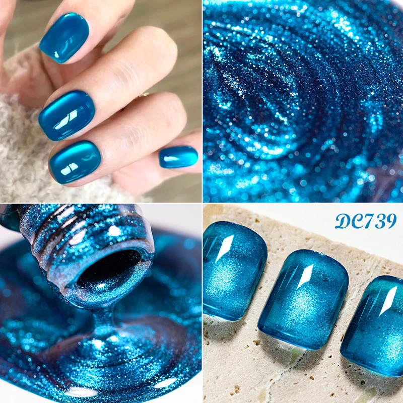 جل مغناطيسي على شكل قطة ملون خيالي 7 مل، طلاء أظافر جل بالأشعة فوق البنفسجية لتقليم الأظافر بنفسك ومستلزمات أظافر عالية الجودة احترافية