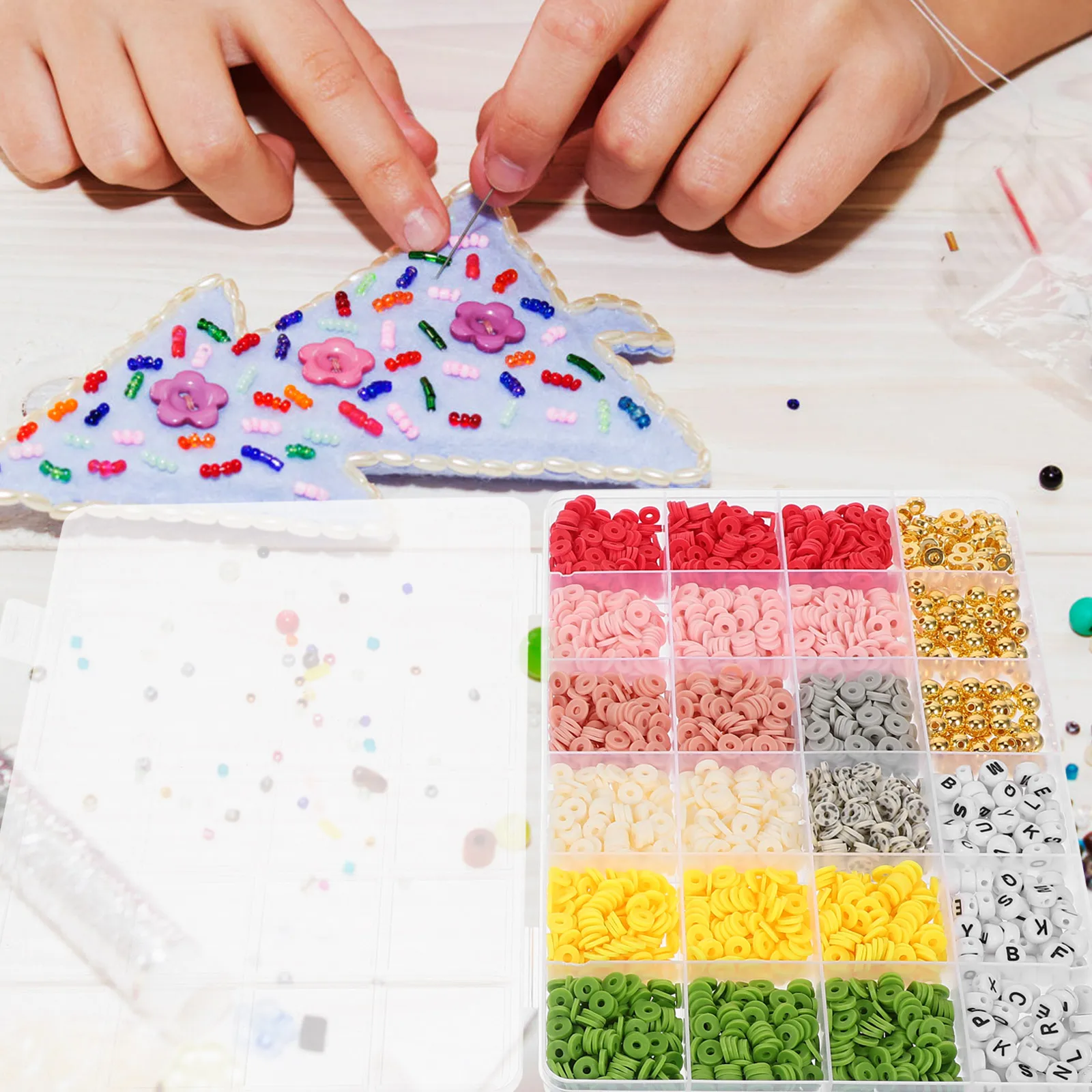 

1 Box Colorful Polymer Clay Multi-Use Spacer Beads For Diy Jewelry Crafts Bracelet Necklace Making Supplies Loose Beads