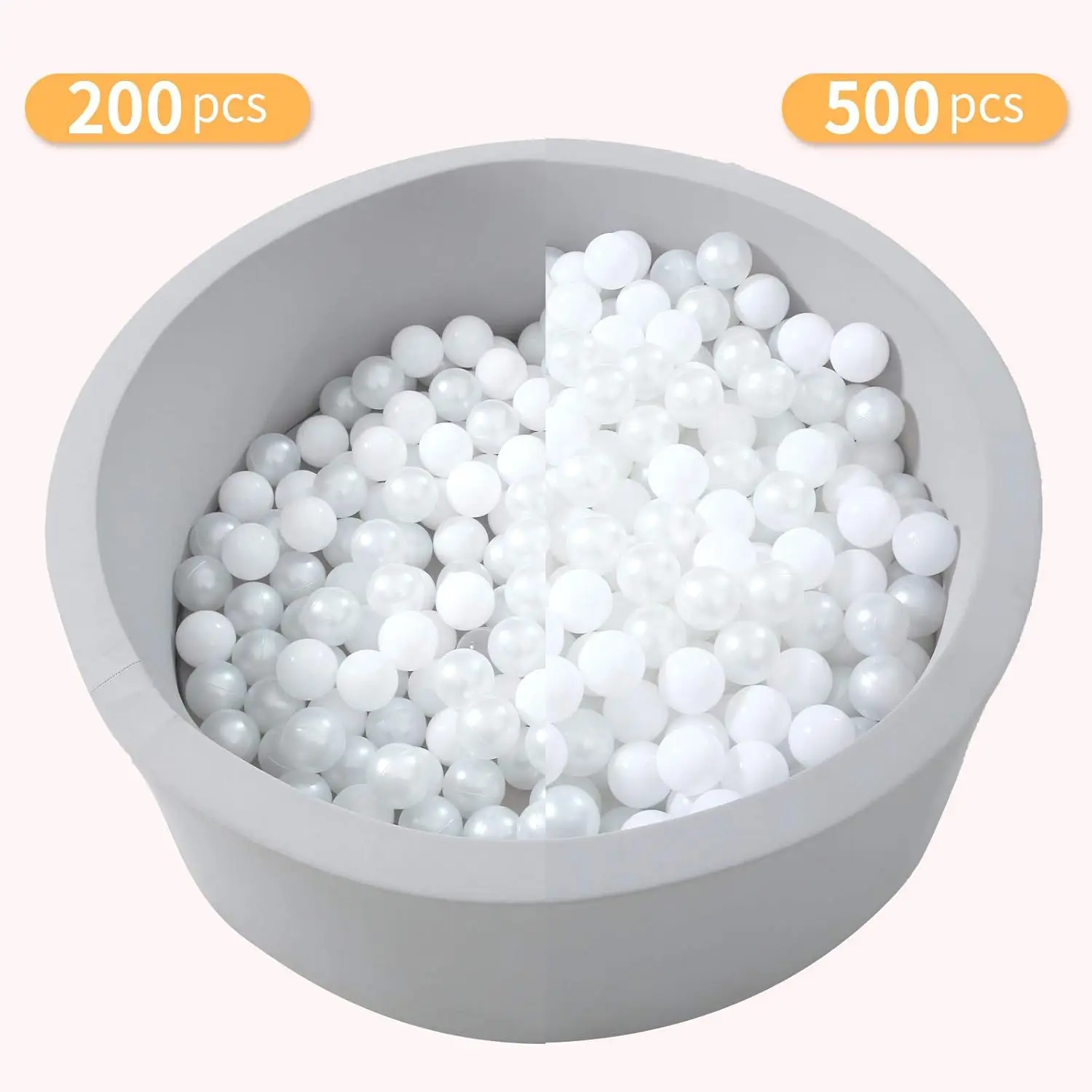Bola pit bolas para crianças crianças bolas de plástico para ball-pit cercadinho piscina bebê pastel decoração um branco + branco pérola 50 peças 2.15 "bolas