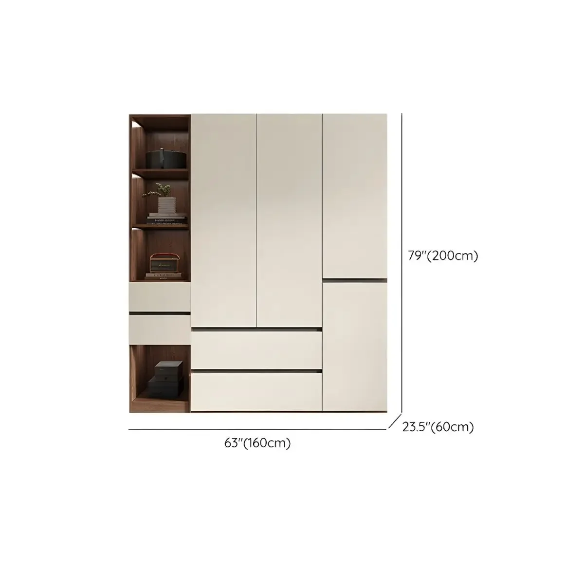 2026 Hot Sale Modern Solid Wood Portable Wardrobe Large Storage Bedroom Furniture Assembled For Living Room Laundry Hall Hotel M view 5