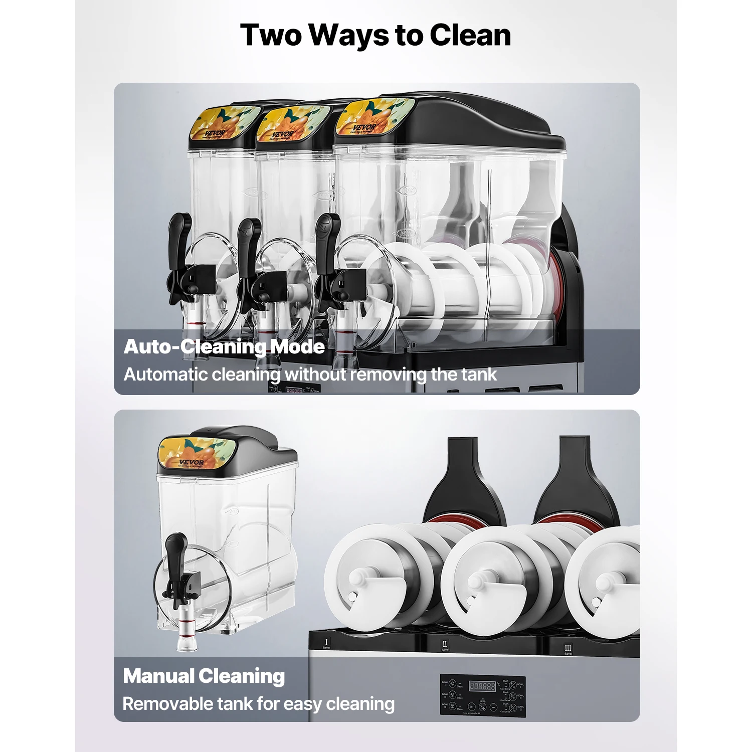 Succebuy 15L صانع المشروبات المجمدة التجارية الثلاثي خزان آلة سلوشي صانع السلوشي للمنزل مطاعم الحفلات مقهى البارات