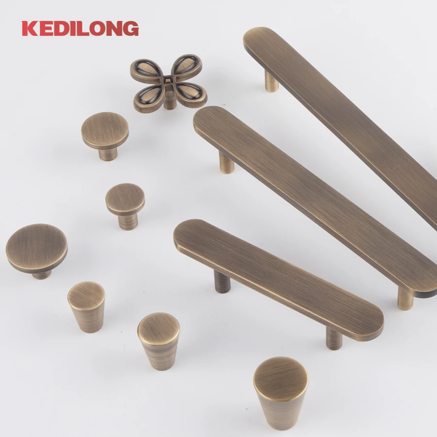 KEDLO antiker Messinggriff, 500 mm lang, moderner minimalistischer flacher Schubladengriff, Küchenschrankgriff – Detail 4