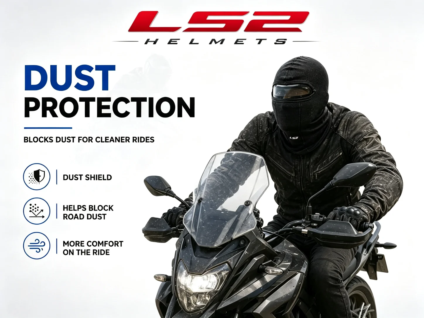 Ls2 original Motorrad Gesichts maske Sturmhaube Sommer atmungsaktive Eis Seide Motocross Reit maske UV Sonnenschutz Motorrad Zubehör – Detail 6