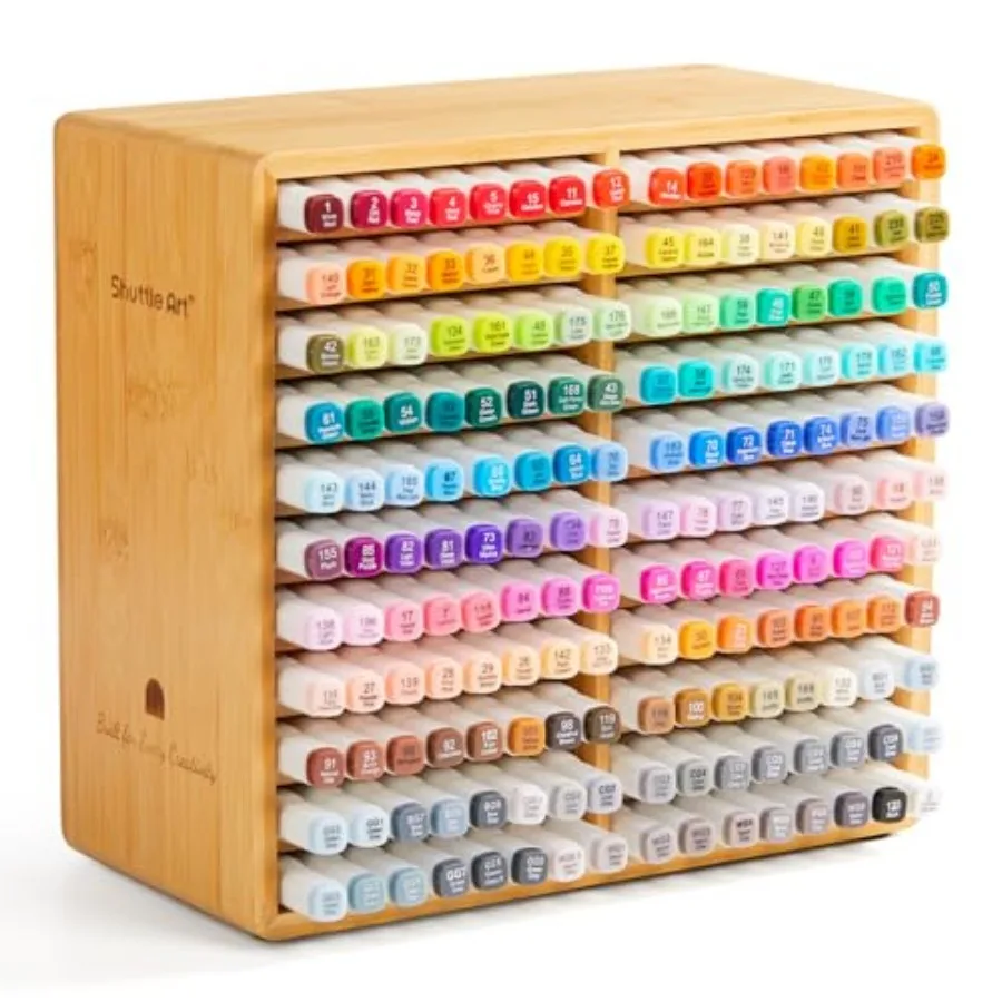 

Marker Organizer, Hold 176 Art Markers, Brush Pens, Pencil Large Holder with 22 Compartments for Home, Classroom, Office Deskto