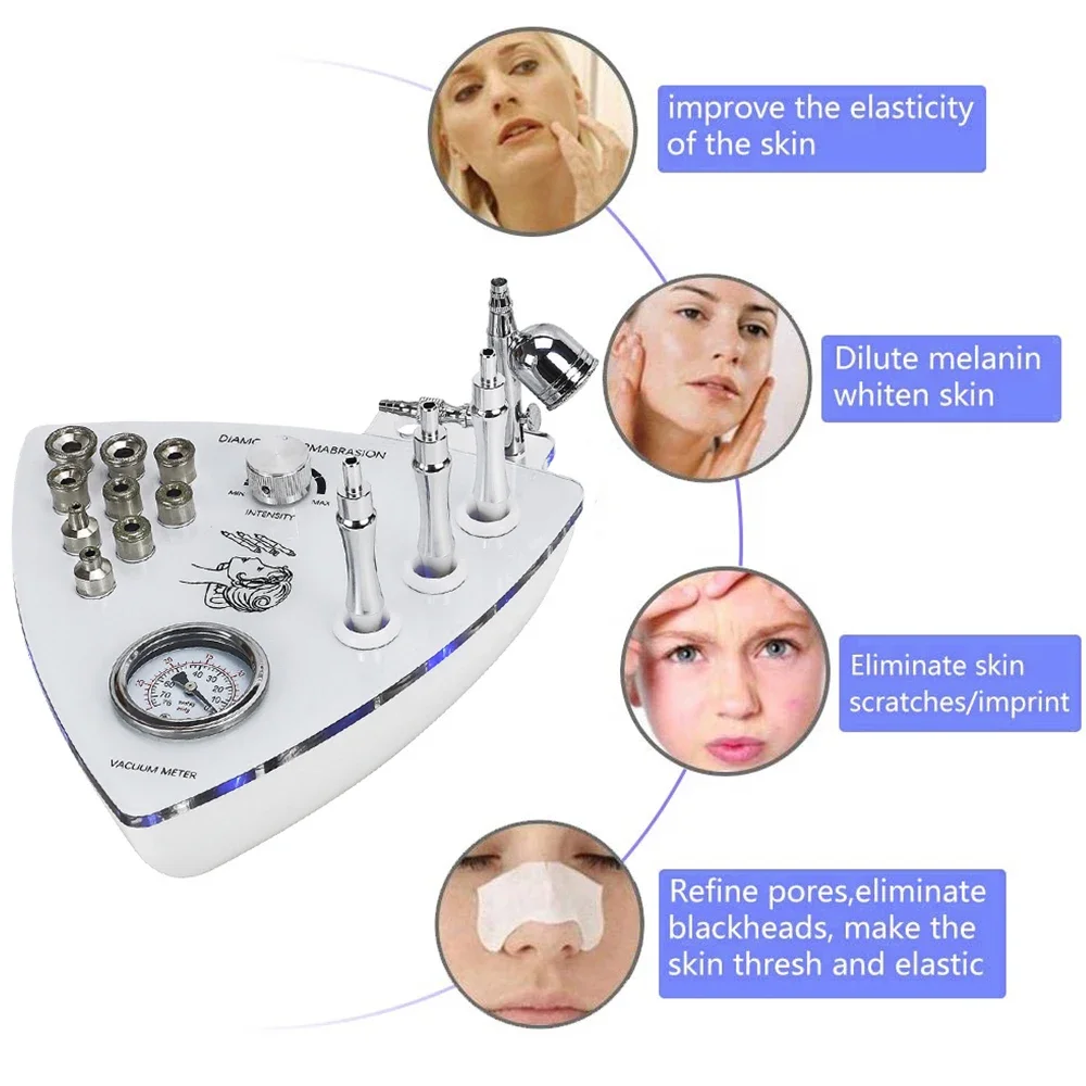 Facial Microdermabrasion Machine Diamond Tip Dermabrasion Devices Skin Rejuvenation Exfoliation Vacumtherapy Wrinkle Beauty Tool