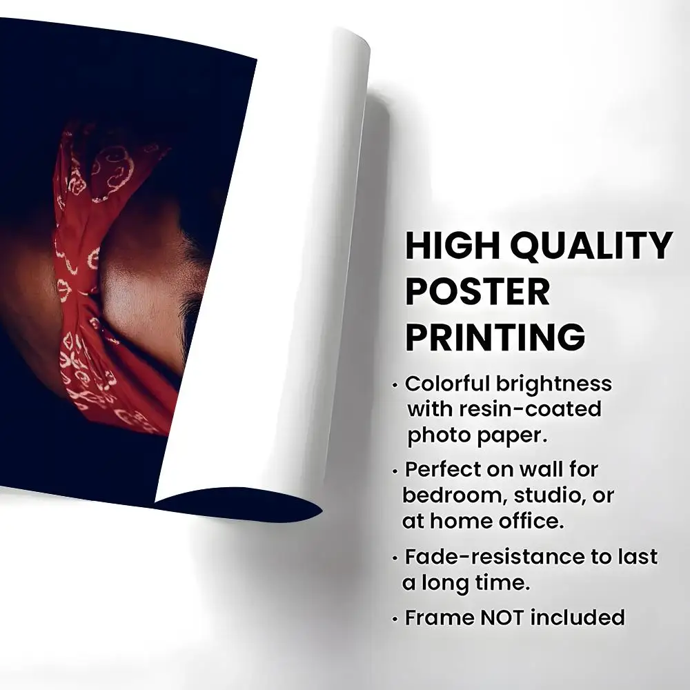 Rapper Tupac Poster High-definition  poster stickers, suitable for bedroom, living room, home decoration