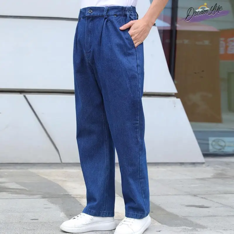 

Men's Loose Fit Cotton Denim Work Pants Resistant to Welding And Wear Thi Jeans High Waist Straight Leg Workwear Trousers