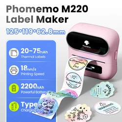 Phomemo-Étiqueteuse portable, fabricant d'autocollants, machine à codes-barres, bureau à domicile et petite entreprise, compatible avec Morning et PC, M220
