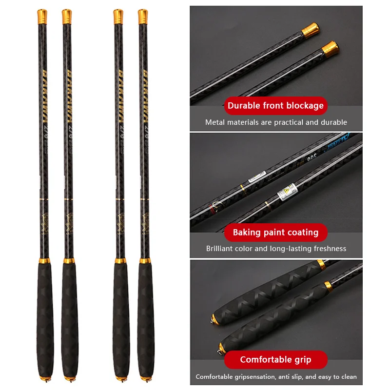 Portable Mini Telescopic Stream Fishing Rod 2.7M-7.2M Ultralight Carbon Fiber Pole Ergonomic Design Fishing Gear Tackle