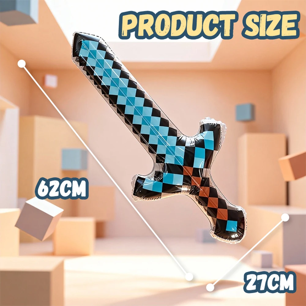 Kid Fun Pixel Stijl Opblaasbaar Zwaard Speelgoed Edelsteen Zwaard Indoor Outdoor Games Interactie Kinderen Speelgoed Kerst Verjaardagscadeaus