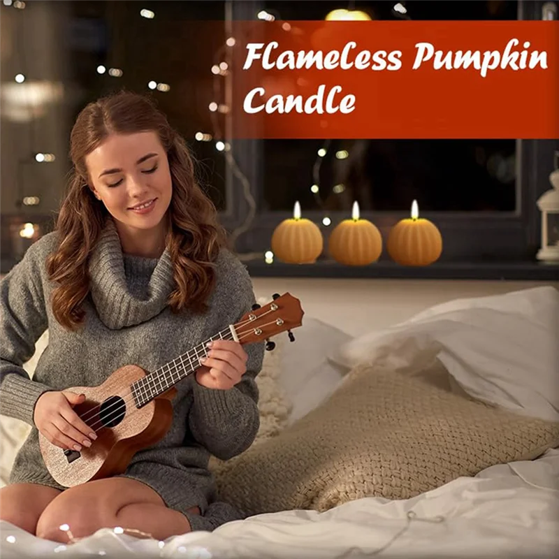 Pumpkin Lanterns, Electronic Candle Ornaments, Photo Props, Decorations, Simulation LED Candle Lights-ABGL