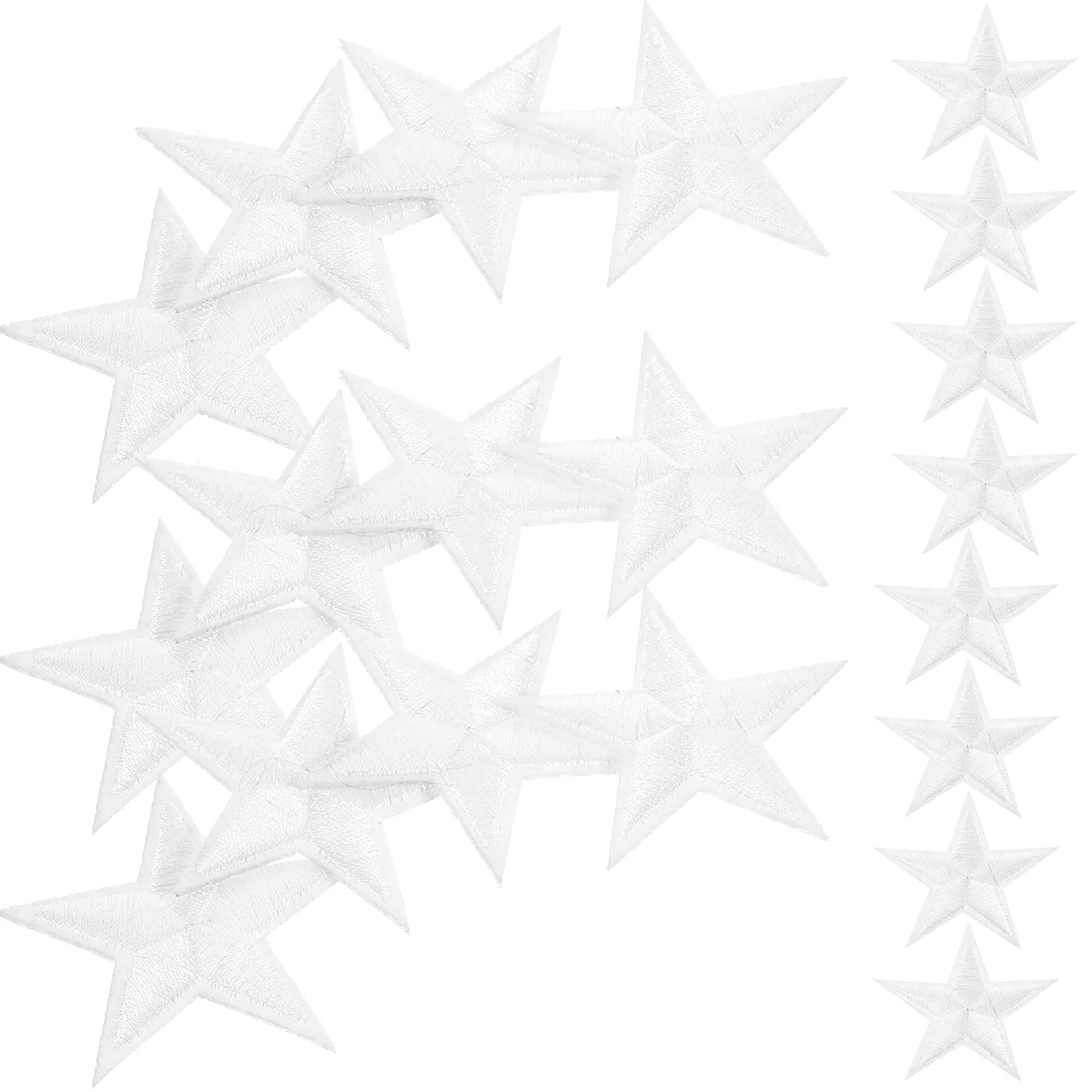 

20pcs Five-pointed Star Decoration Patches Appliques Embellishments Wear-resistant Clothes Iron-on Coats Hat Supplies