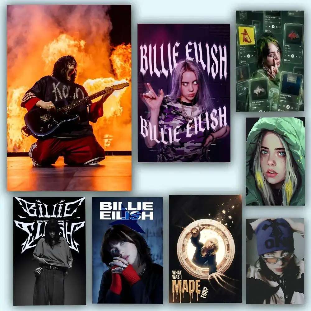 Cool Singer B-BillieS Vintage Posters Self Adhesive Waterproof Ideal For Living Room Bedroom Bar Decoration