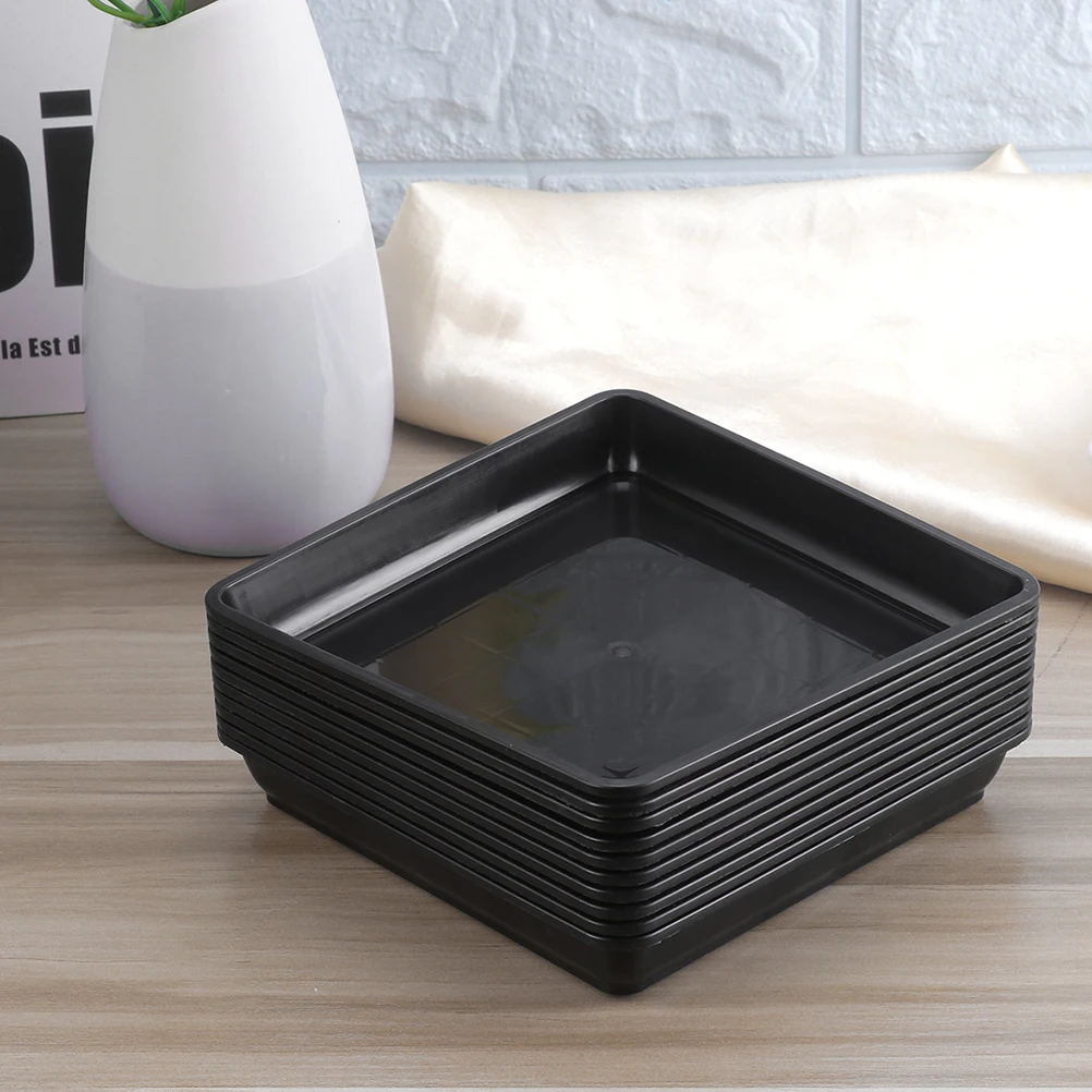 

5pcs Square Flowerpot Trays Heat Resistant Plastic Plant Saucers Watering Trays For Indoor Outdoor Container Bottom Pallets