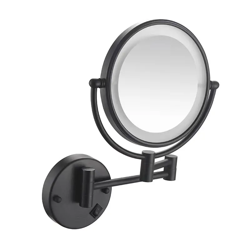 Modern magnifying glass with Light Emitting Diode Makeup Mirror Wall Mounted Foldable 3x Double Sided Illuminated Shaving Mirror