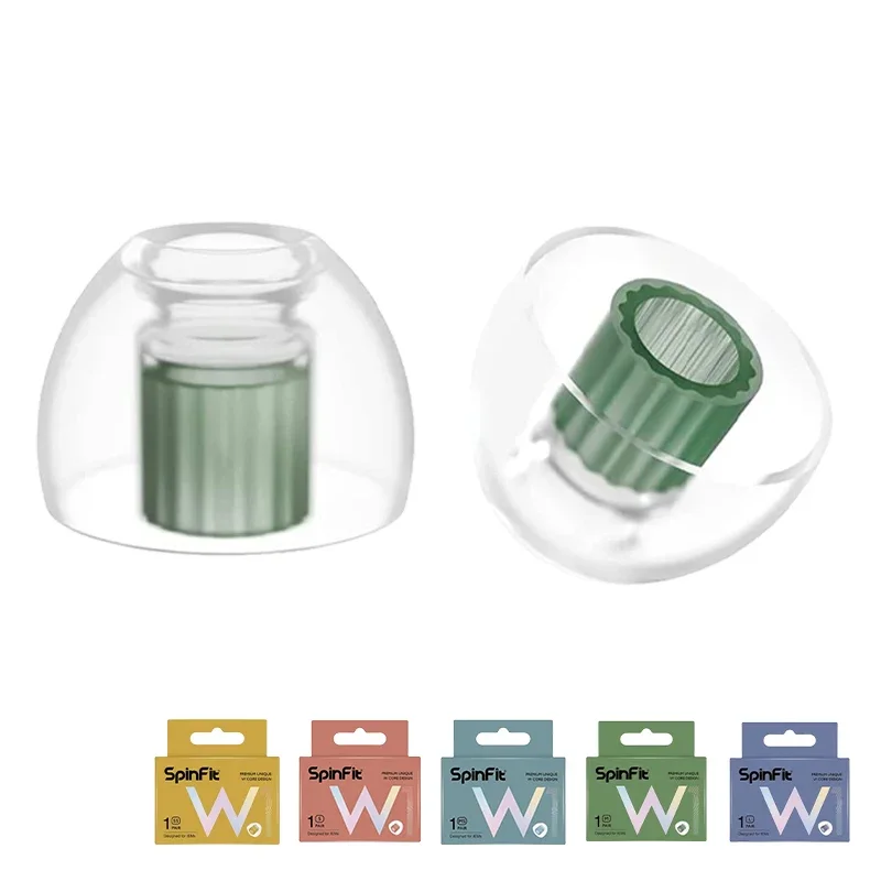 SpinFit W1 for IEM Patented Medical-grade Silicone Ear Tips Double W-Shaped Tube Core for Earphone Nozzle Diameter From 5-6mm