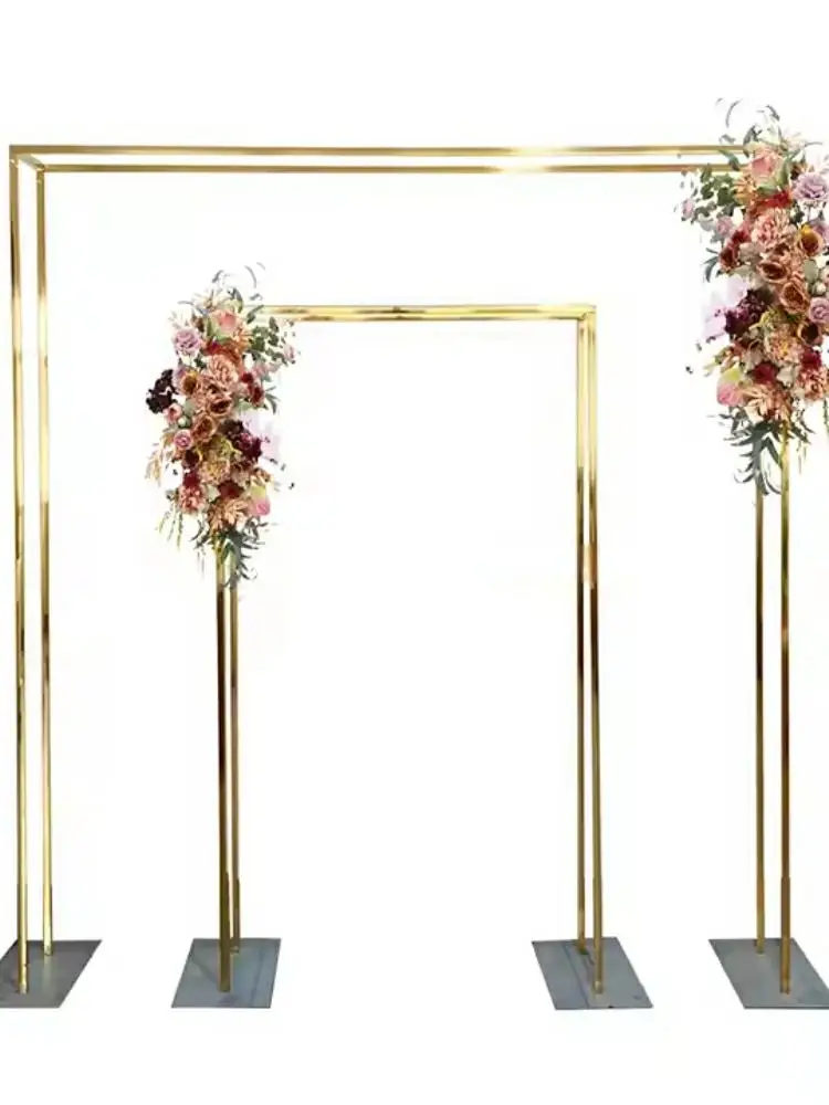 Artificial Flower Arch Metal Stand Wedding Backdrops Prop Decoration Welcome Door Frame Birthday Party Balloon Lace Display Rack