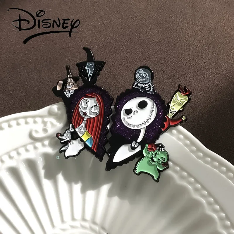 The Nightmare Before Christmas Enamel Brooch Cartoon Lapel Pin Ghost Badge for Backpack Scarf cosplay Accessories Halloween Gift