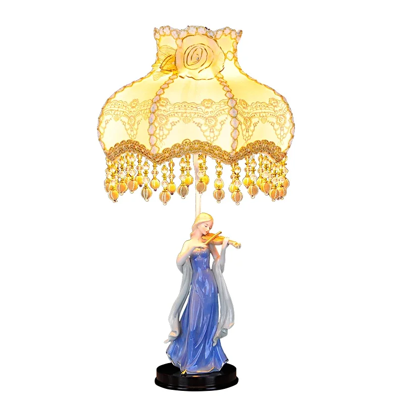 European table lamp bedroom bedside princess living room pastoral children's creativity Nordic decorative gift table lamp