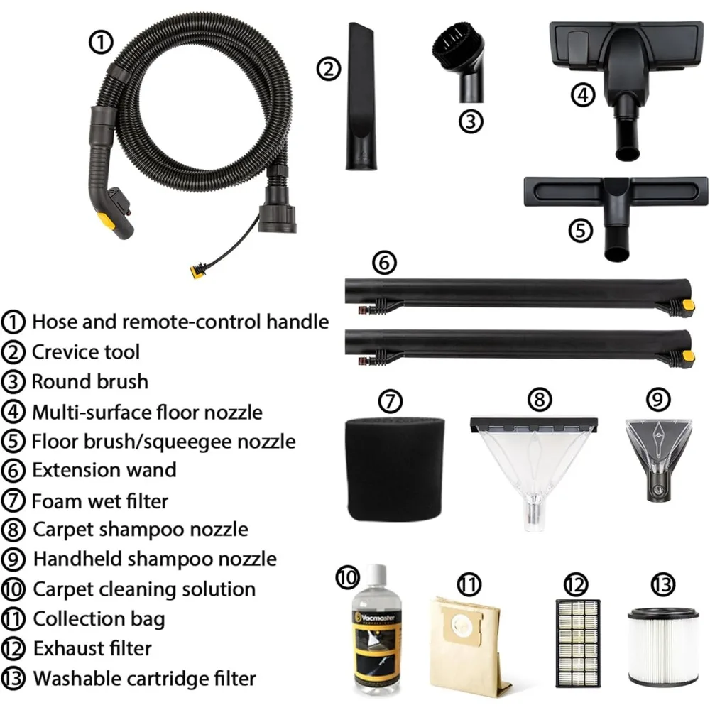 6 جالون 5.5 حصان 3 في 1 مكنسة كهربائية للتنجيد الرطب والجاف