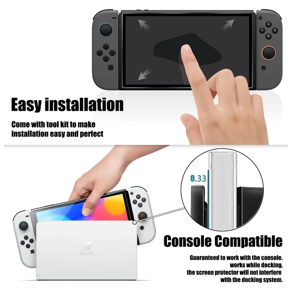 2PCS Switch 2 Protective Tempered Glass Screen Protector Anti-Scrach Film Compatible Nintendo Switch 2 Game Accessories 9H NS