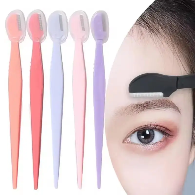 10Pcs Disposable Microblading Eyebrow Trimmer Safe Easy Use Eyebrow Knife Practical Makeup Tools for Home Daily Grooming