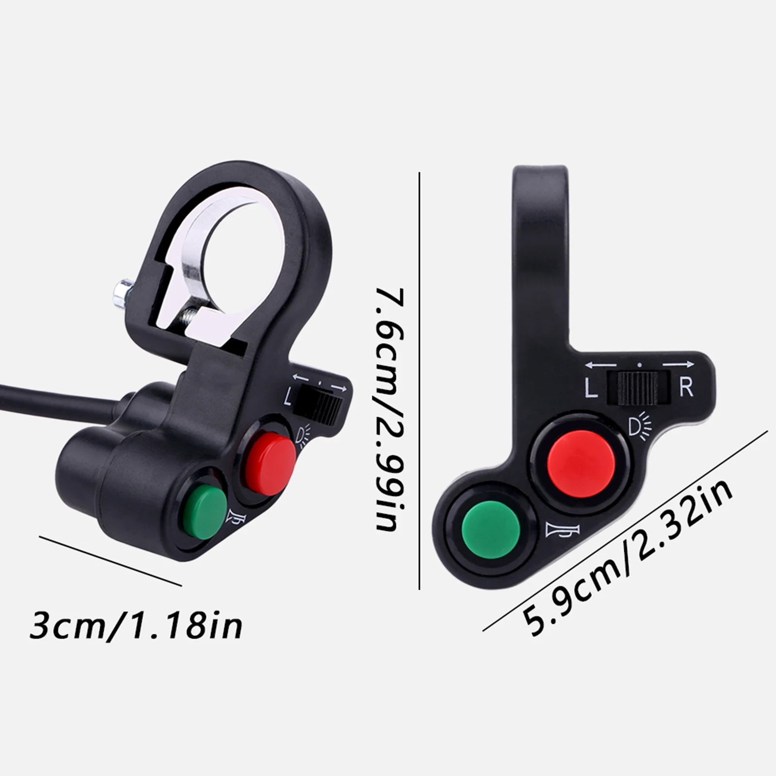 تعديل دراجة نارية المقود التبديل 22 مللي متر دراجة سكوتر كهربائية القرن بدوره إشارات تشغيل/إيقاف زر مفتاح الإضاءة دراجة نارية التبديل