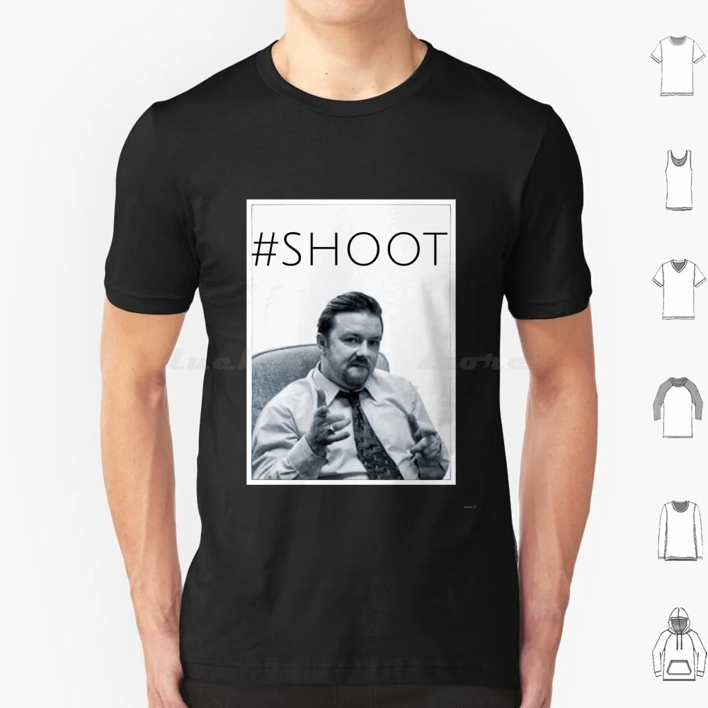 #Shoot T Shirt Big Size 100% Cotton David Brent Ricky Gervais The Office Wernham Hogg