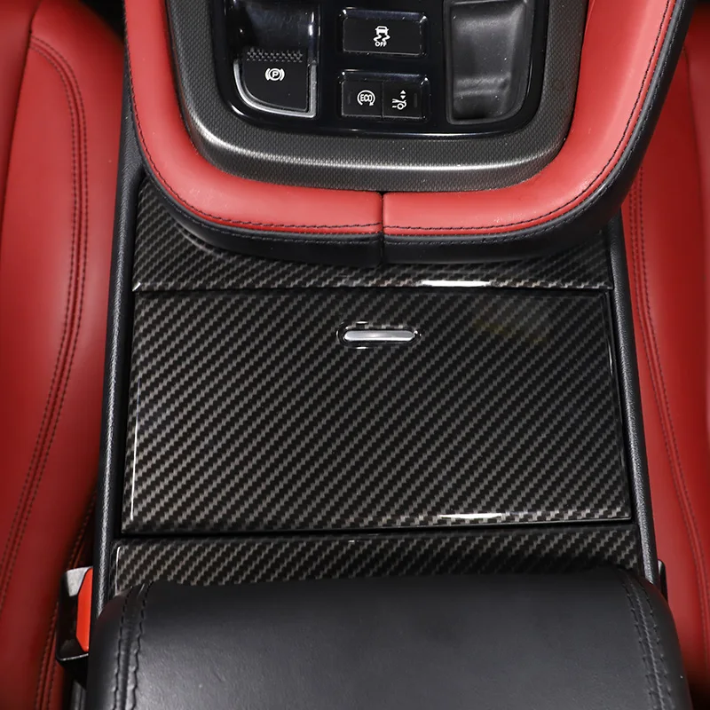 

For Jaguar F-TYPE 2013-2024 ABS Carbon Fiber Car Center Console Cup Holder Storage Box Panel Cover Trim Sticker Car Accessories