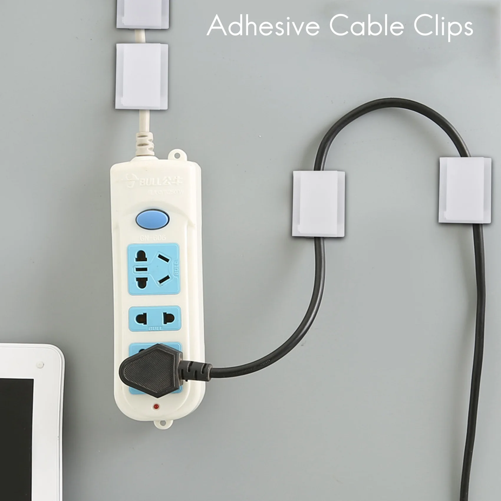 A06K Adhesive Cable Clips, 100Pcs Wire Clips Cable Wire Management Holder Clamps Cable Tie Holder for Car, Office and Home view 4
