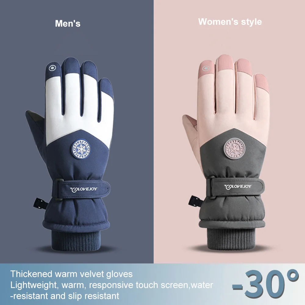 Frauen Winter Handschuhe Schnee Skifahren Verdicken Wasserdicht Männer Sport Ourdoor Zyklus Snowboard Motorrad Paar Handschuhe Geschenk Neue 2022