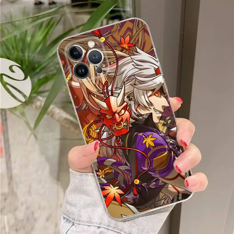 Atataki Arataki Itto Genshin Impact Phone Case Silicone Soft for iphone 14 13 12 11 Pro Mini XS MAX 8 7 6 Plus X XS XR Cover