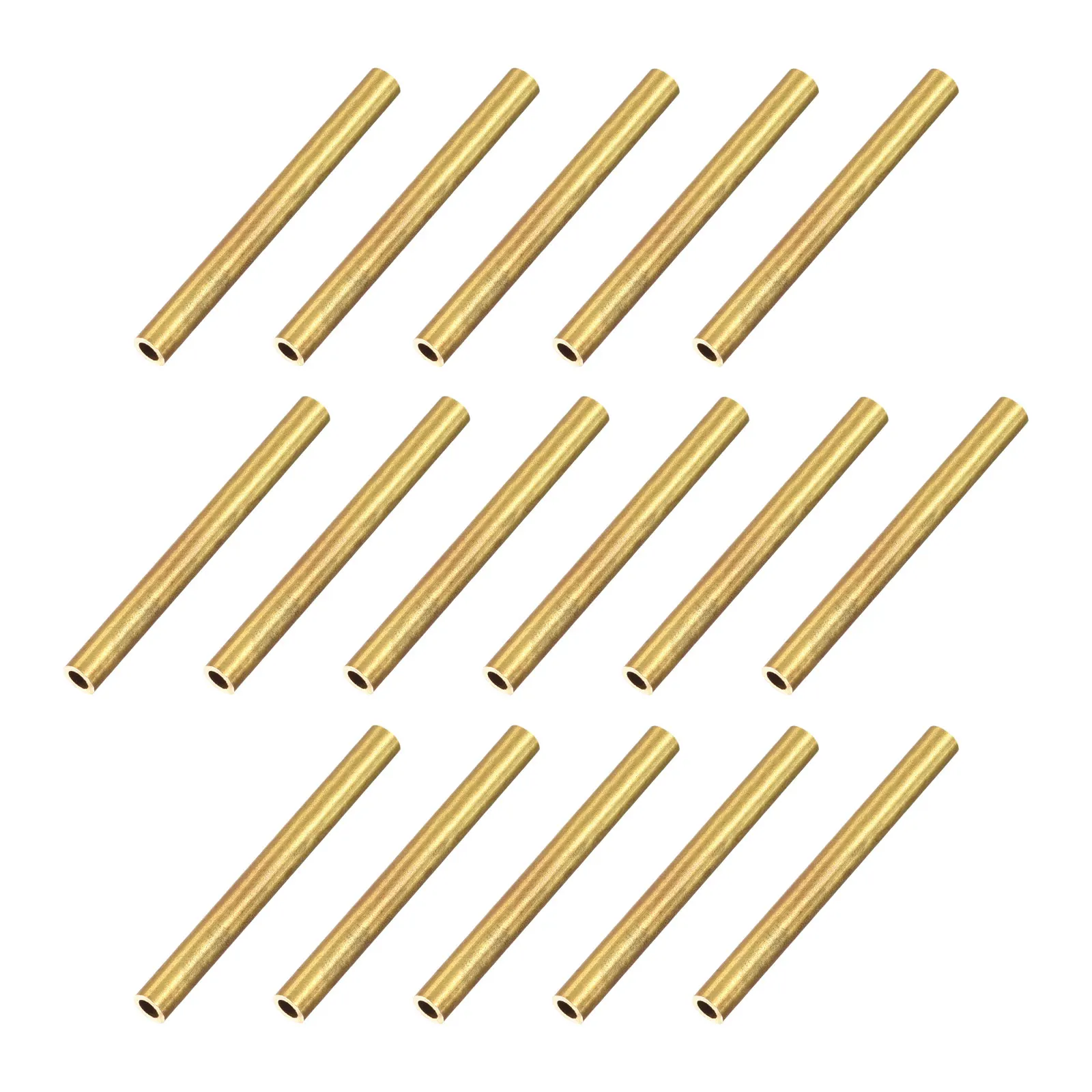 Uxcell-Tubo de latón de 3mm, OD, 0,5mm, espesor de pared, 30mm, longitud, 16 piezas