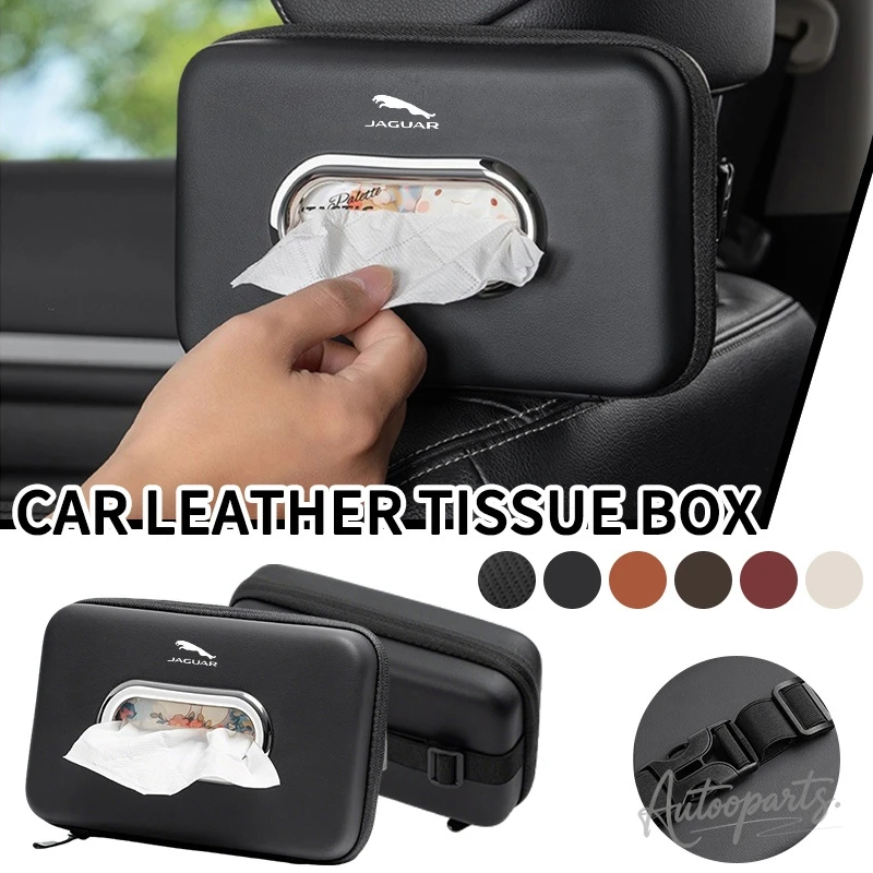 Car Mounted Tissue Box Drawer Box Creative Car Armrest Box Backrest Hanging Multifunctional Sun Visor For Jaguar Car Accessories