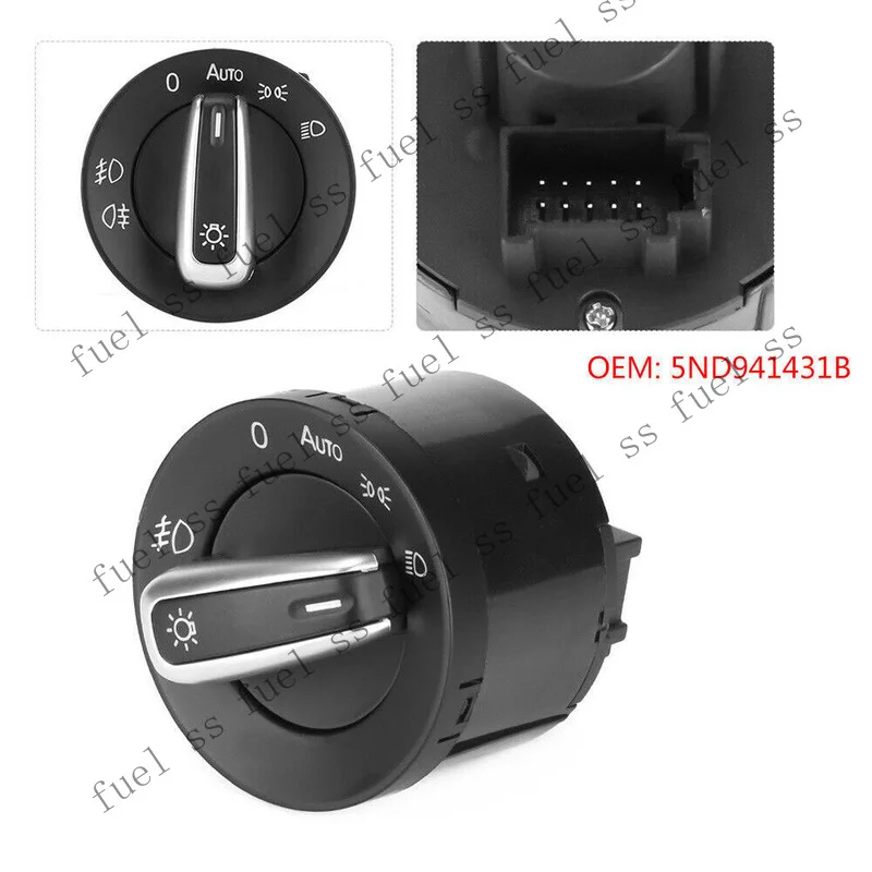 S+ 5ND941431B Car Headlight Fog Light Switch For VW Passat B6 B7 Golf Jetta Tiguan