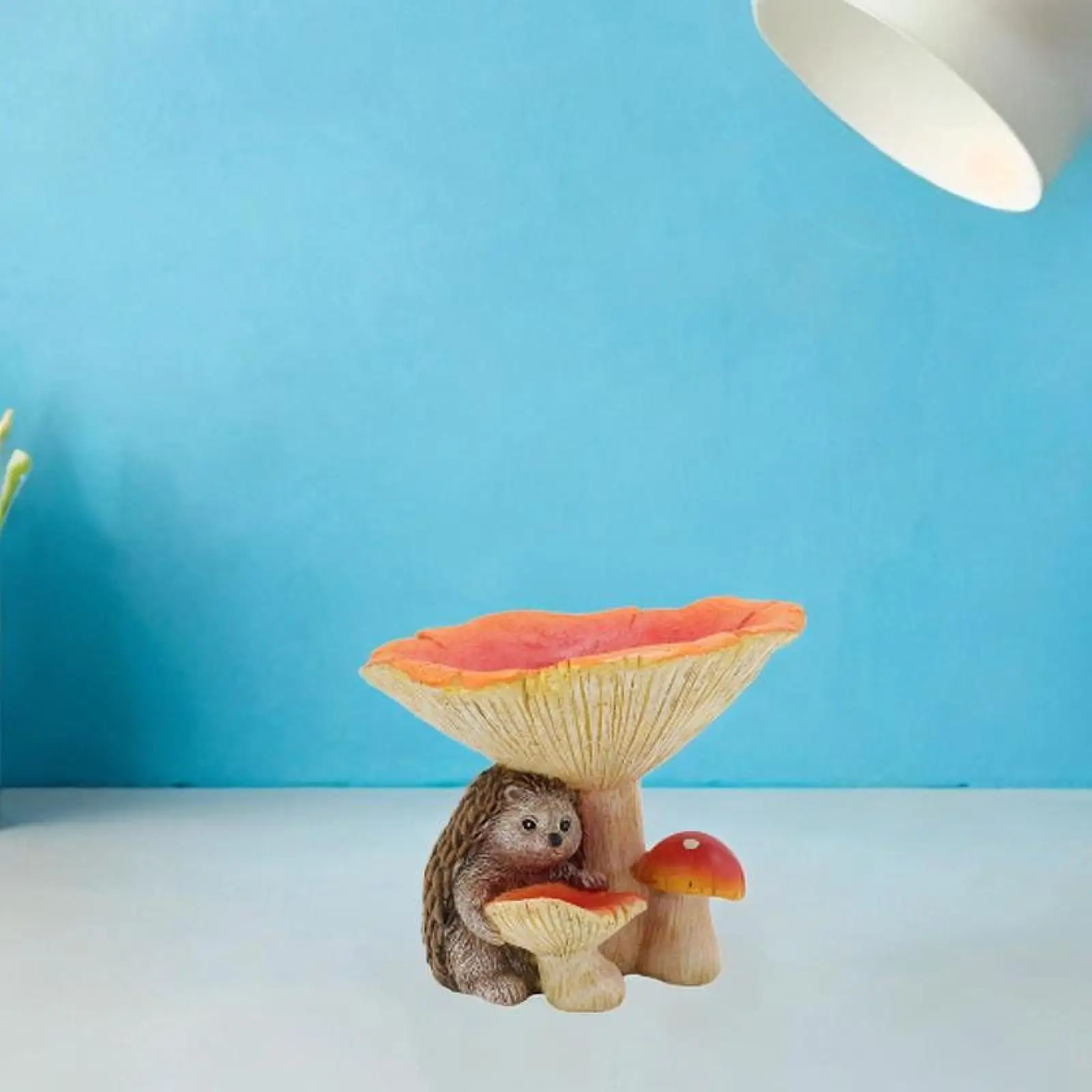 Estátua de ouriço ornamento de gramado alimentador de pássaros criativo bonito estatueta de alimentador de pássaros para