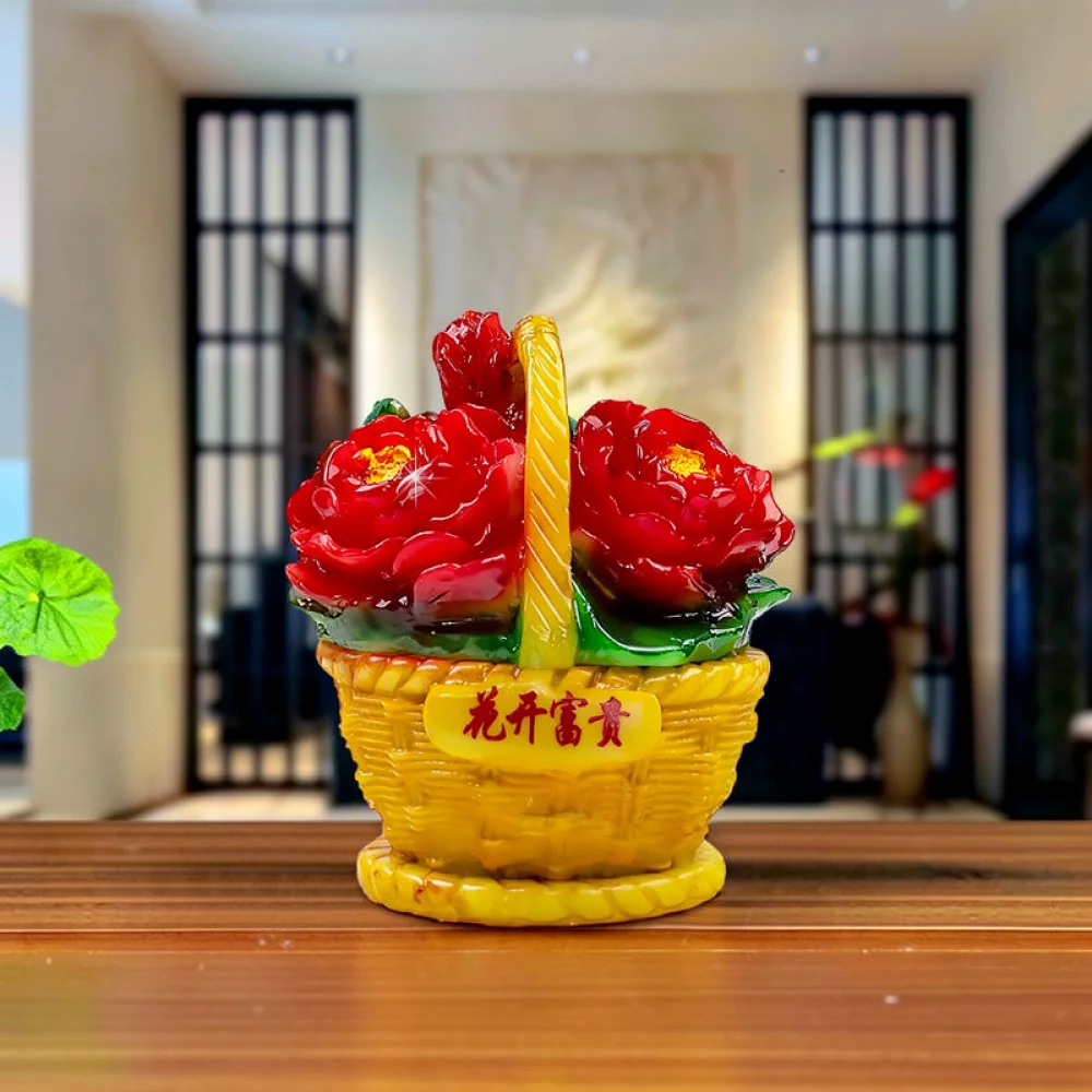 Lucky Cabbage Ornament Resin Craft Pen Container Wealth Prosperity Sculpture Chinese Traditional Style Desktop Art Decoration