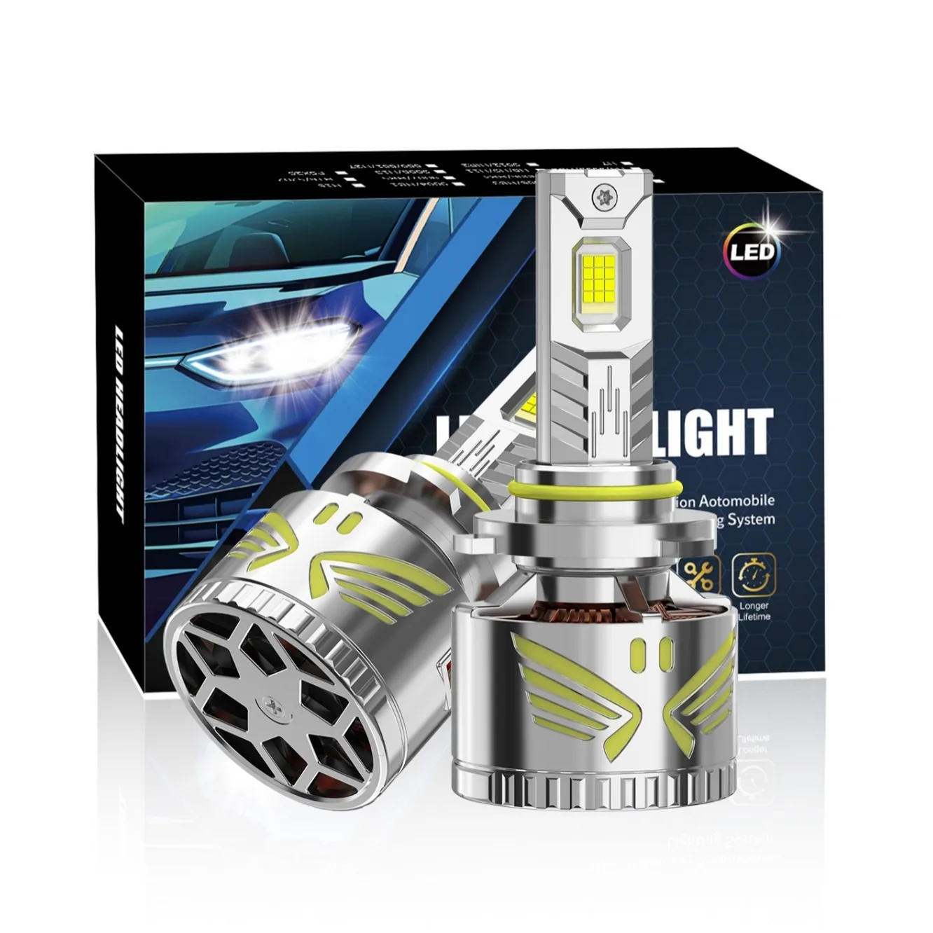 9005 9006 9012 9003 LED Headlight Bulbs Car Light Retrofit 12V 120W 6000K Decoding Anti Interference Focus Light