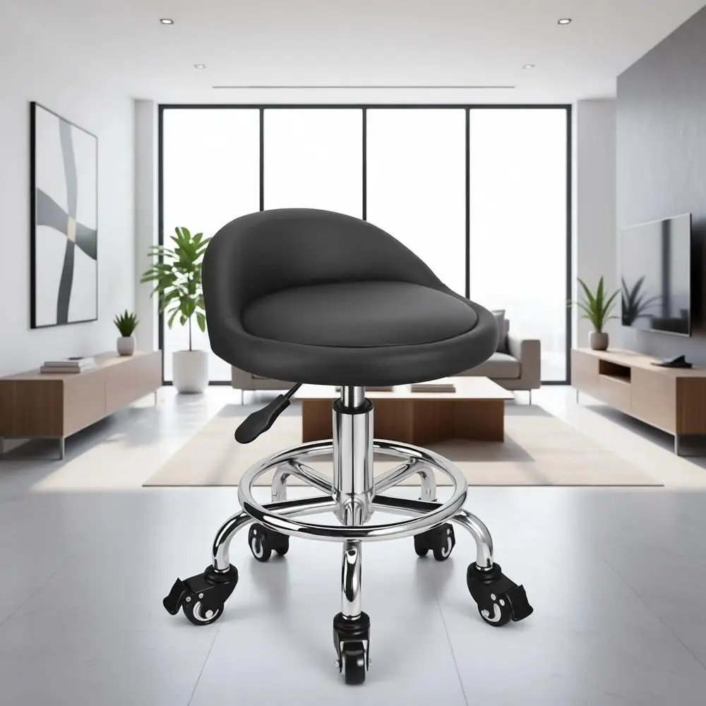 

Регулируемый по высоте низкий табурет на колесиках со спинкой для мастерской и гаража