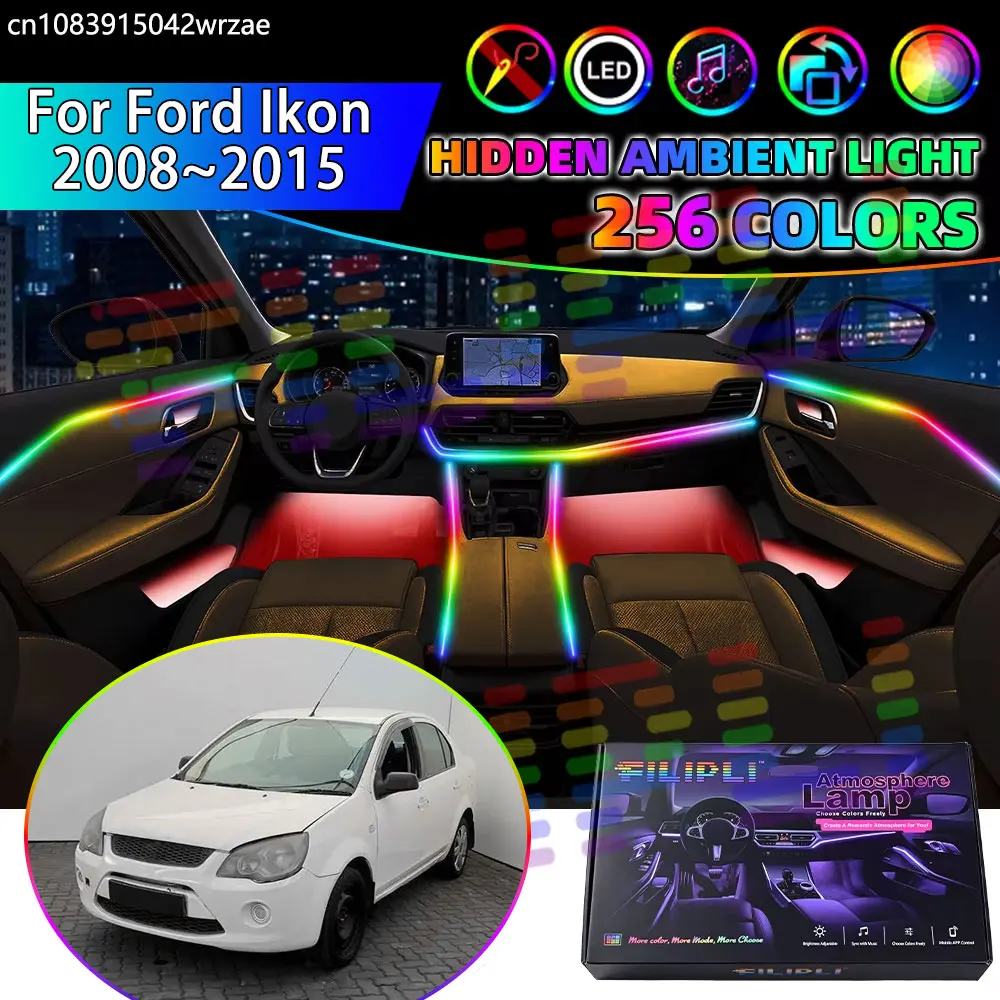 For Ford Ka 2015~2020 MK3 3th B562 Aspire RGB Car Interior Ambient Lights Strips Breathing Lighting Kit App Control LED strips