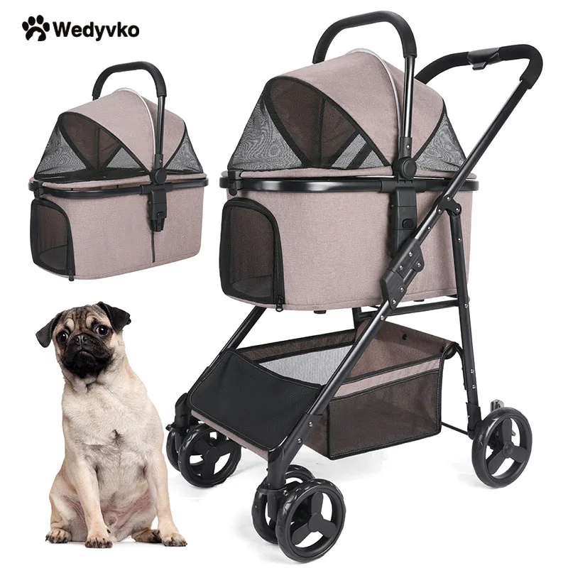 

﻿ Wedyvko Pet Stroller,Foldable Pet Travel Carrier for Small/Medium Dogs Cats up to 48 lbs,Detachble Portable Pet Bag,애완견 유모차