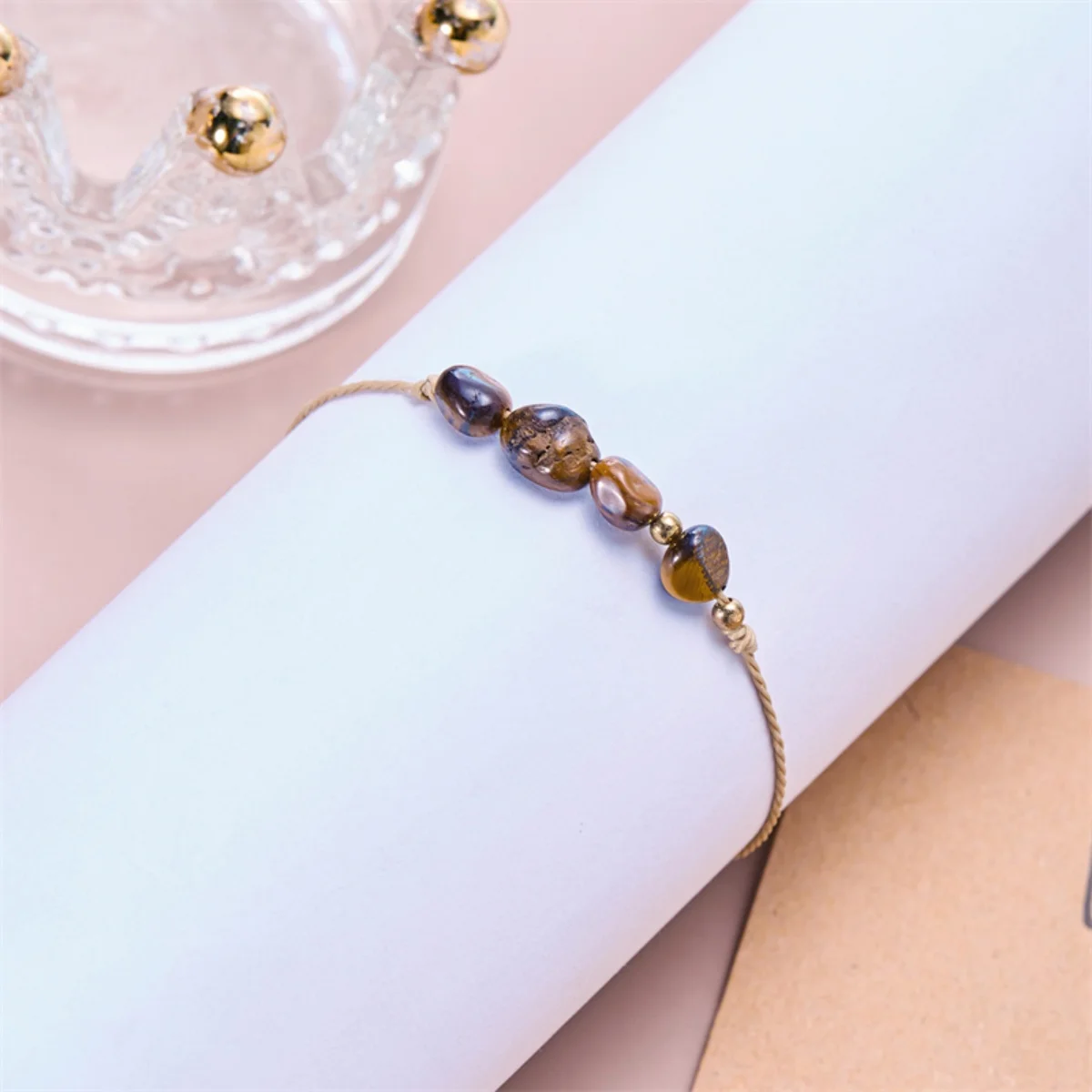 علم التنجيم كوكبة أساور مجدولة 12 علامات زودياك غير النظامية الحجر الطبيعي الخرز اليدوية الإسورة للنساء الرجال المجوهرات