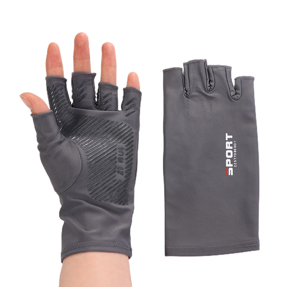 

Ridding Gloves Climb Mountains Sun Protection Driving Half Finger Gloves Men Elastic Gloves Ice Silk Gloves Non-slip Mittens