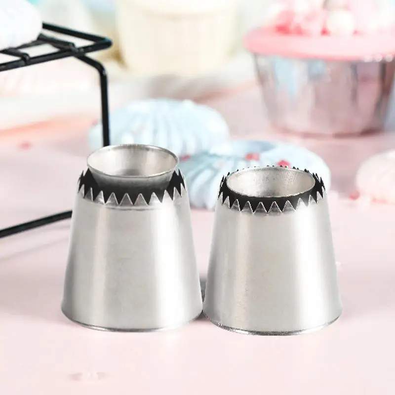 

1/2pcs Stainless Steel Romeo Flower Mouth Pastry Nozzles for Confectionery Pastry and Bakery Accessories Cake Tools Utensils