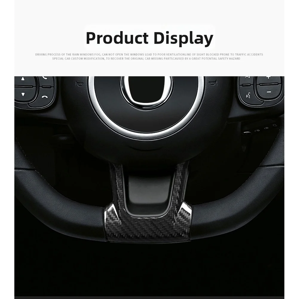 Steering Wheel Carbon Fiber Sticker for Fiat 500 For Abarth 595 695 595C 695C 2011 to 2024 Interior Upgrade Accessory