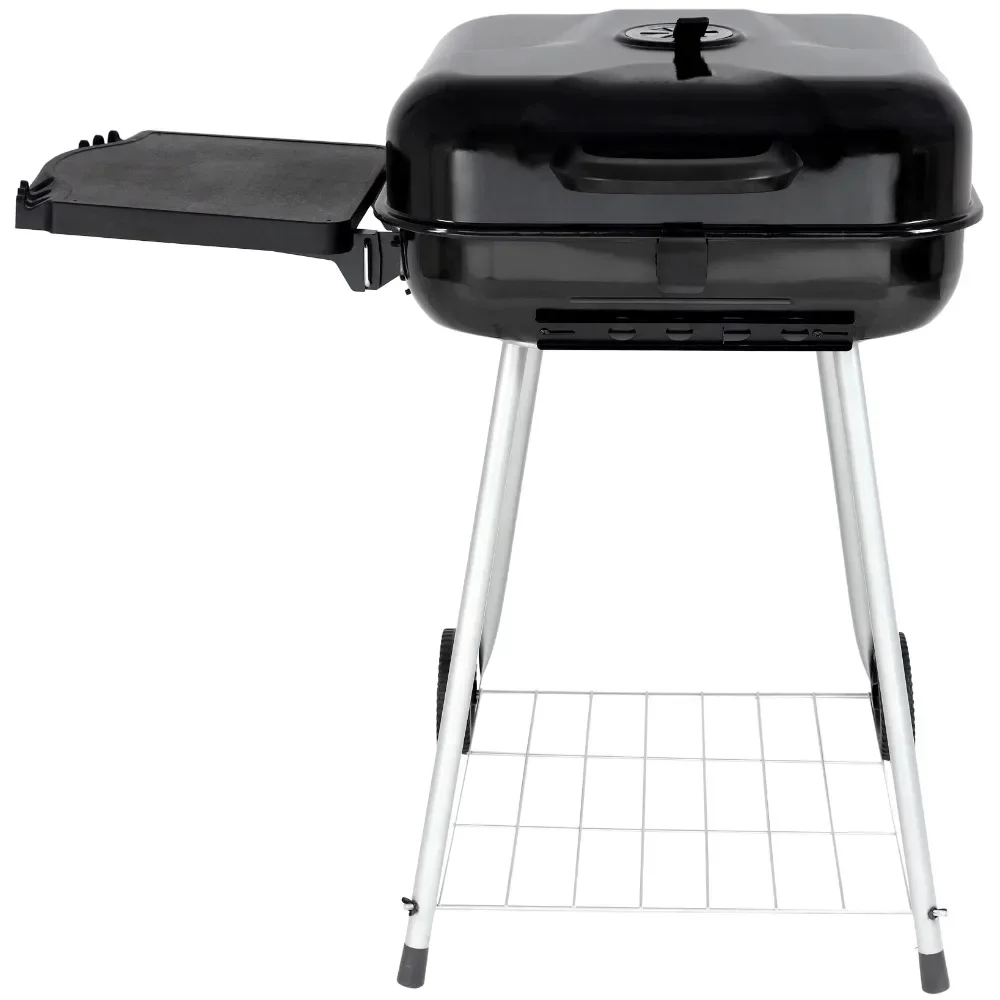 

Camping Cookware Square Steel Charcoal Grill with Foldable Side Shelf Kitchen Equipment for Barbecue BBQ Electric Dining Ba