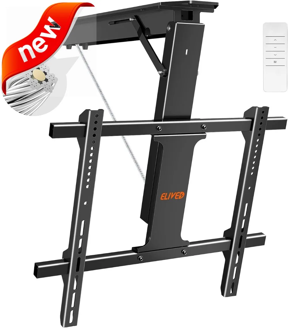 

Моторизованное потолочное крепление для телевизора с диагональю 40-70 дюймов, электрическое откидное устройство с дистанционным управлением, регулируемое наклонение для плоских/шафтных крыш