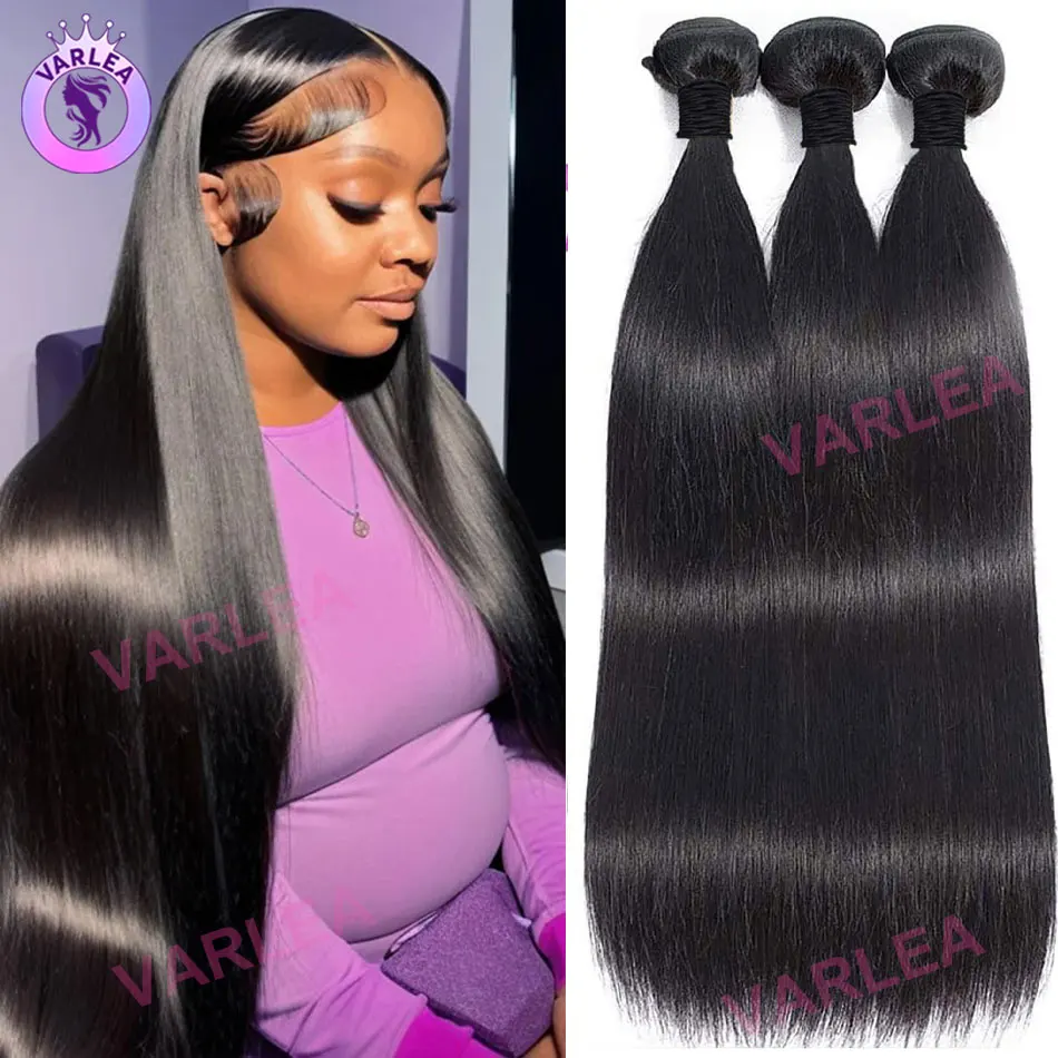 

Прямые пучки человеческих волос, необработанные пучки волос, 100% человеческие волосы, 1/3/4, пучки 26, 28, 30 дюймов, натуральные бразильские волосы для наращивания