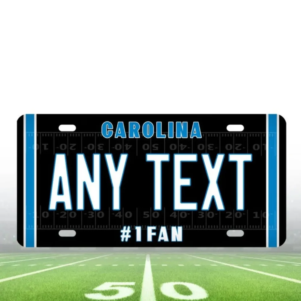 Custom Personalized Carolina Panthers Aluminum License Plate for Car Home Decor
